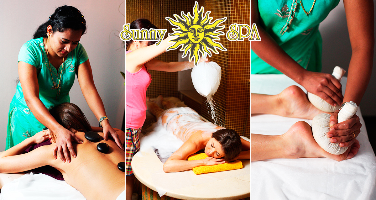 массаж камнями SPA-центр Sunny SPA