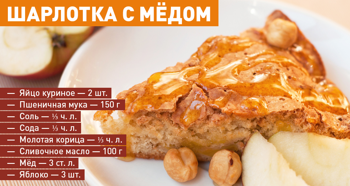 Рецепт яблочного пирога с медом и фото